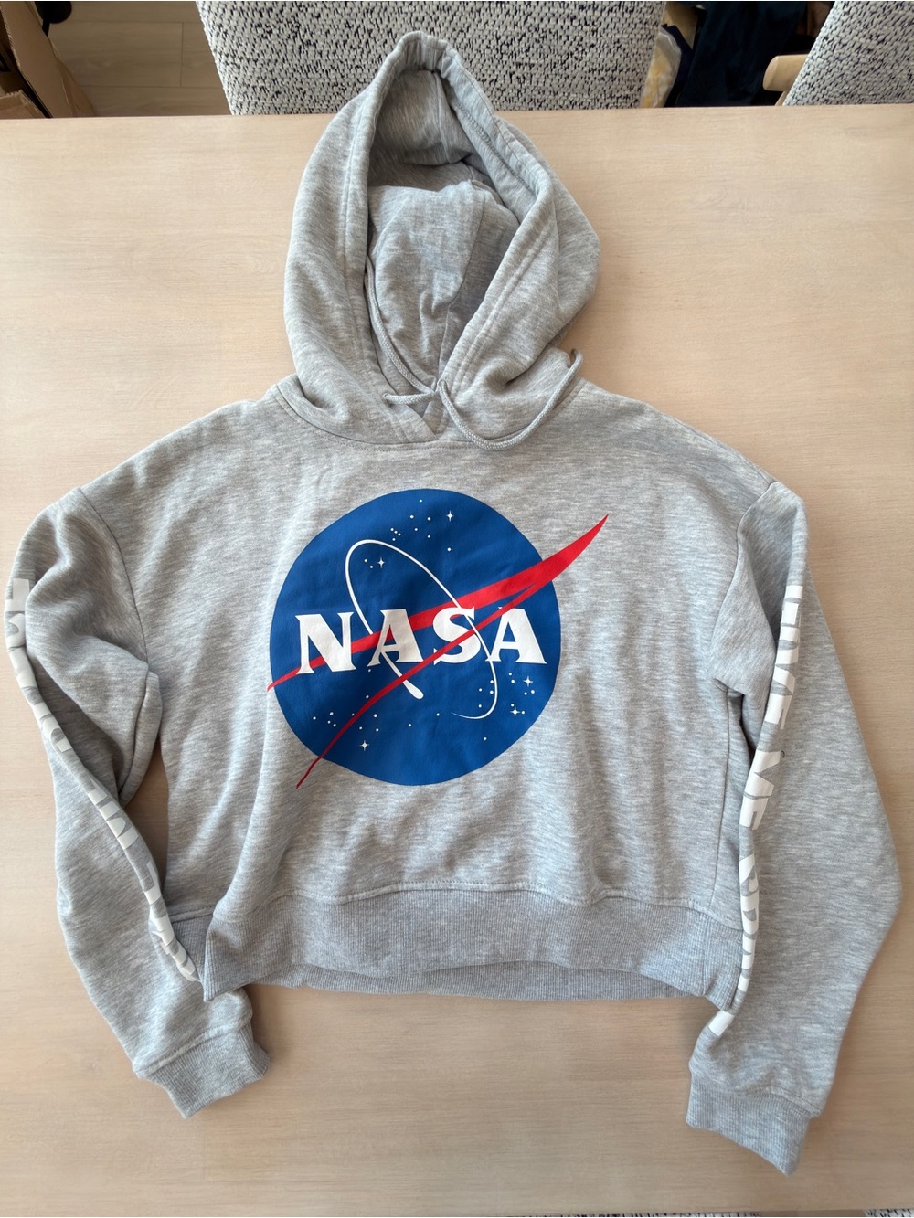 Chemistry Gray Hoodie with Blue & Red NASA Logo